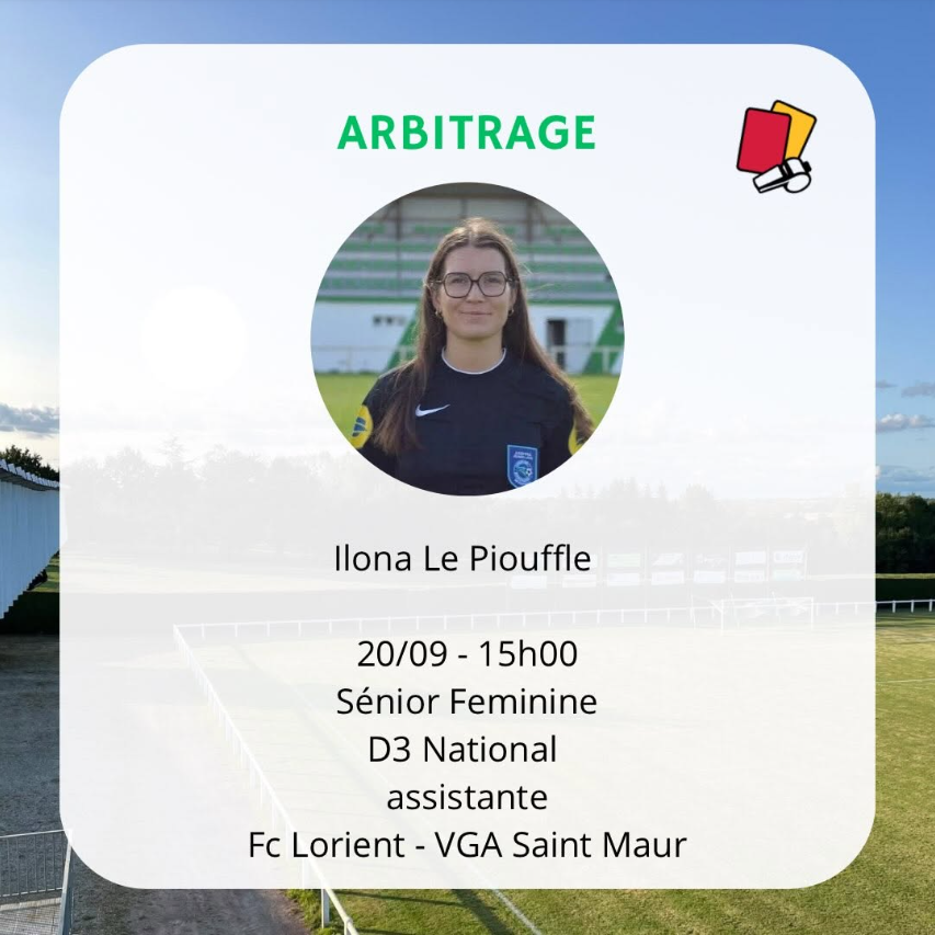 Ilona Le Piouffle, désignée arbitre assistante pour FC Lorient - VGA Saint Maur