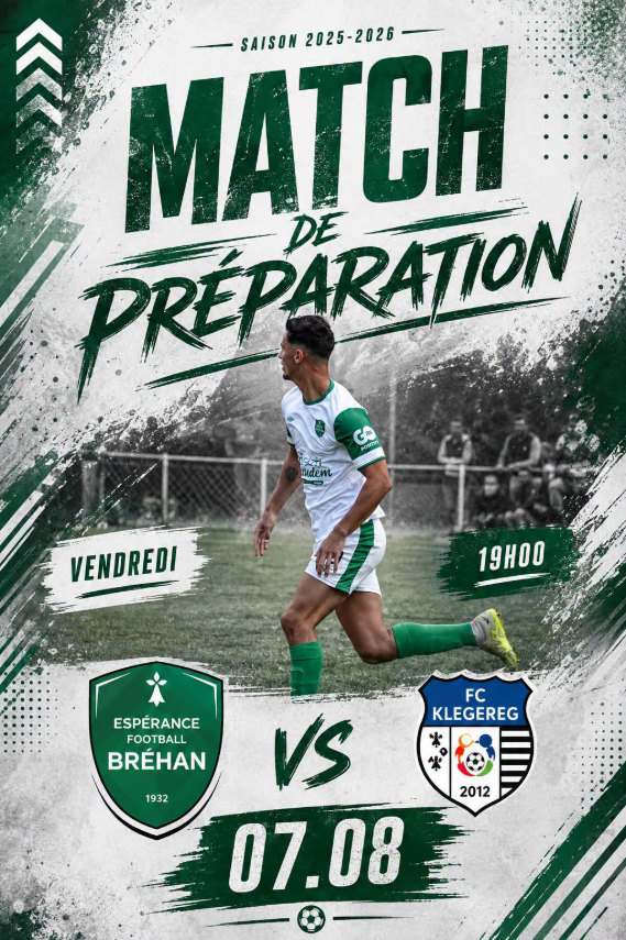 Affiche du match de préparation au Vivier